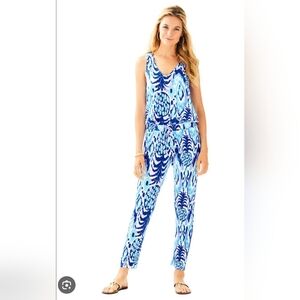 Lilly Pulitzer Vibrant Blue and White Jumpsuit